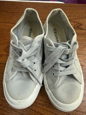 Superga Light Gray Canvas Low-Top Sneakers